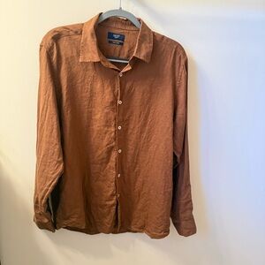 Ascot 100% Linen Button-Up Shirt | Medium | Relaxed Fit